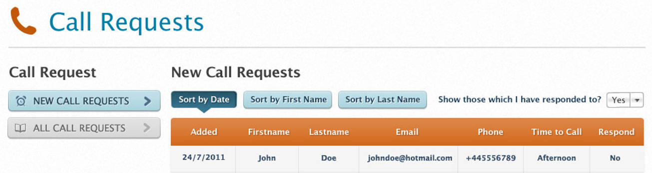 LiivMD call requests UI